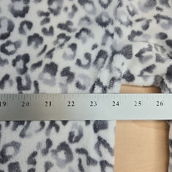 Joyspun Women's Velour White Grey Animal Print 2Pc Pajama Set 2X - Picture 7 of 15